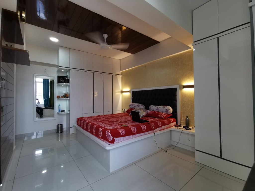 Imperial White & Walnut Master Bedroom
