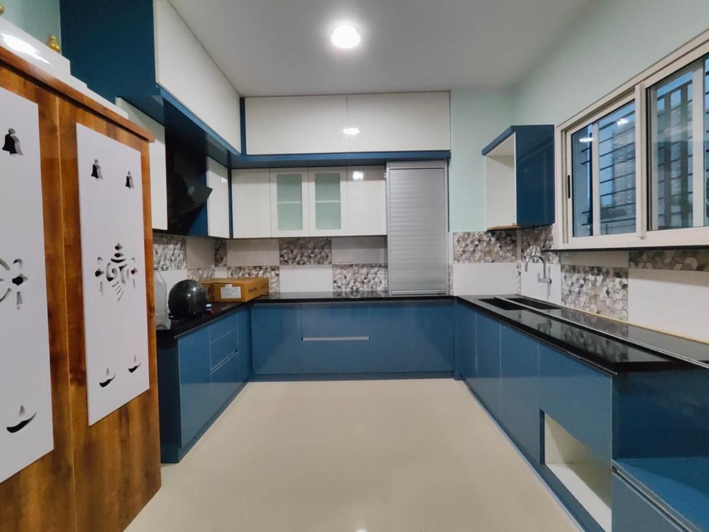 Cerulean & White Parallel Kitchen