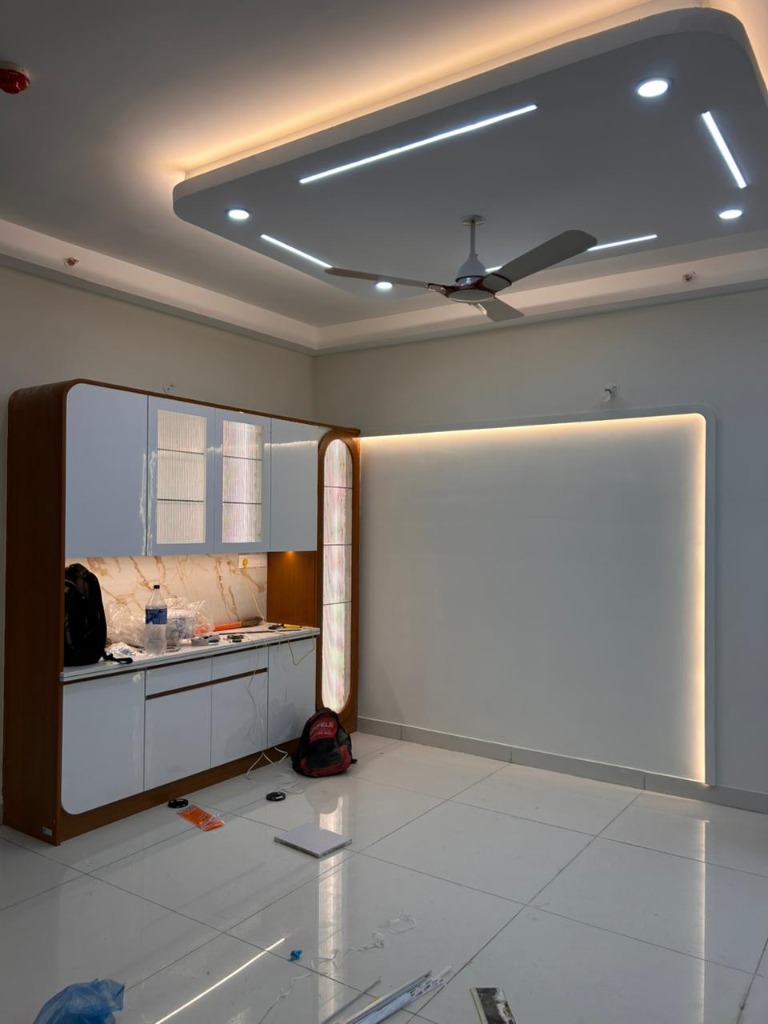 Modern Storage Credenza & Slat Wall